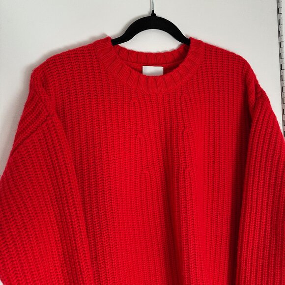 Allude wool cashmere red ribbed sweater M - Picture 6 of 6